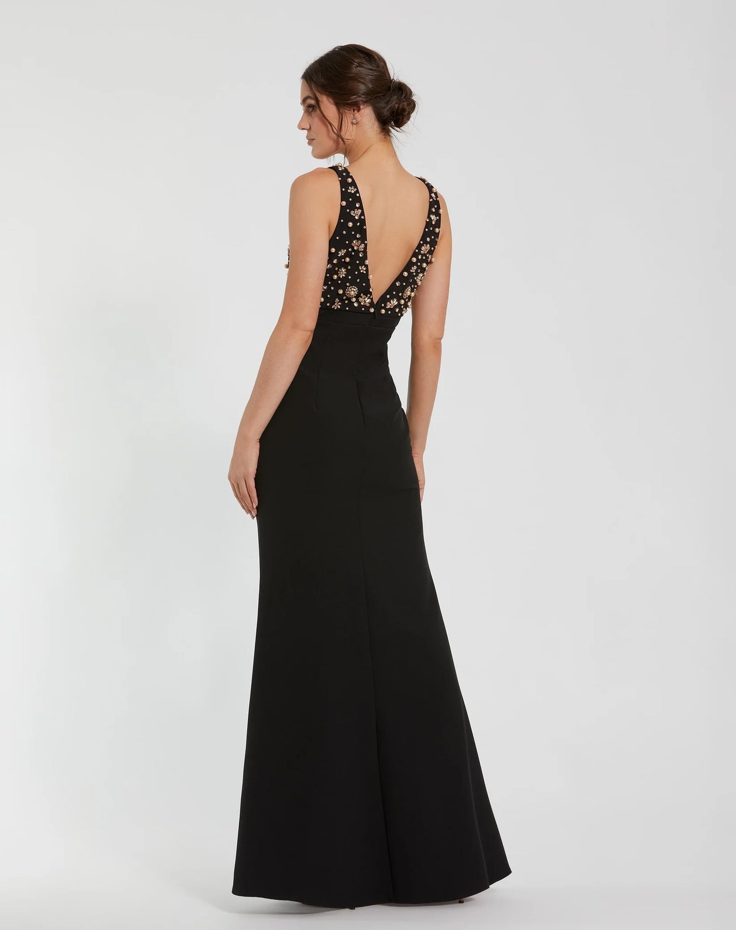 Midi Impero pecho perlas- 4 Negro