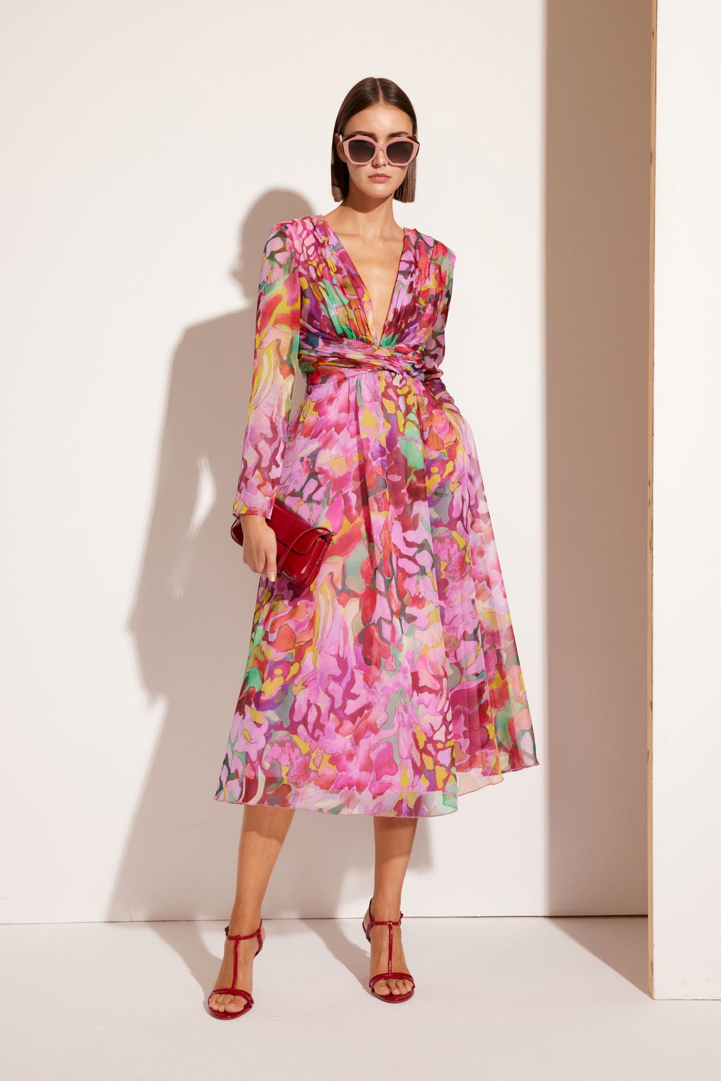 Midi gasa estampado