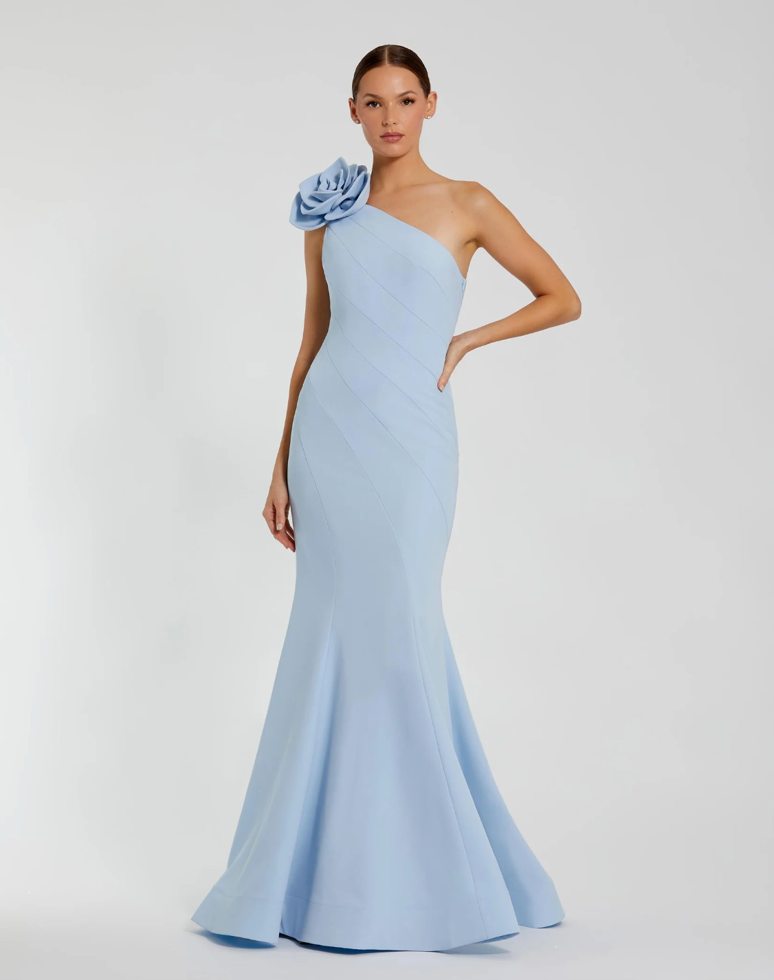 Mermaid Baby Blue Flower Gown