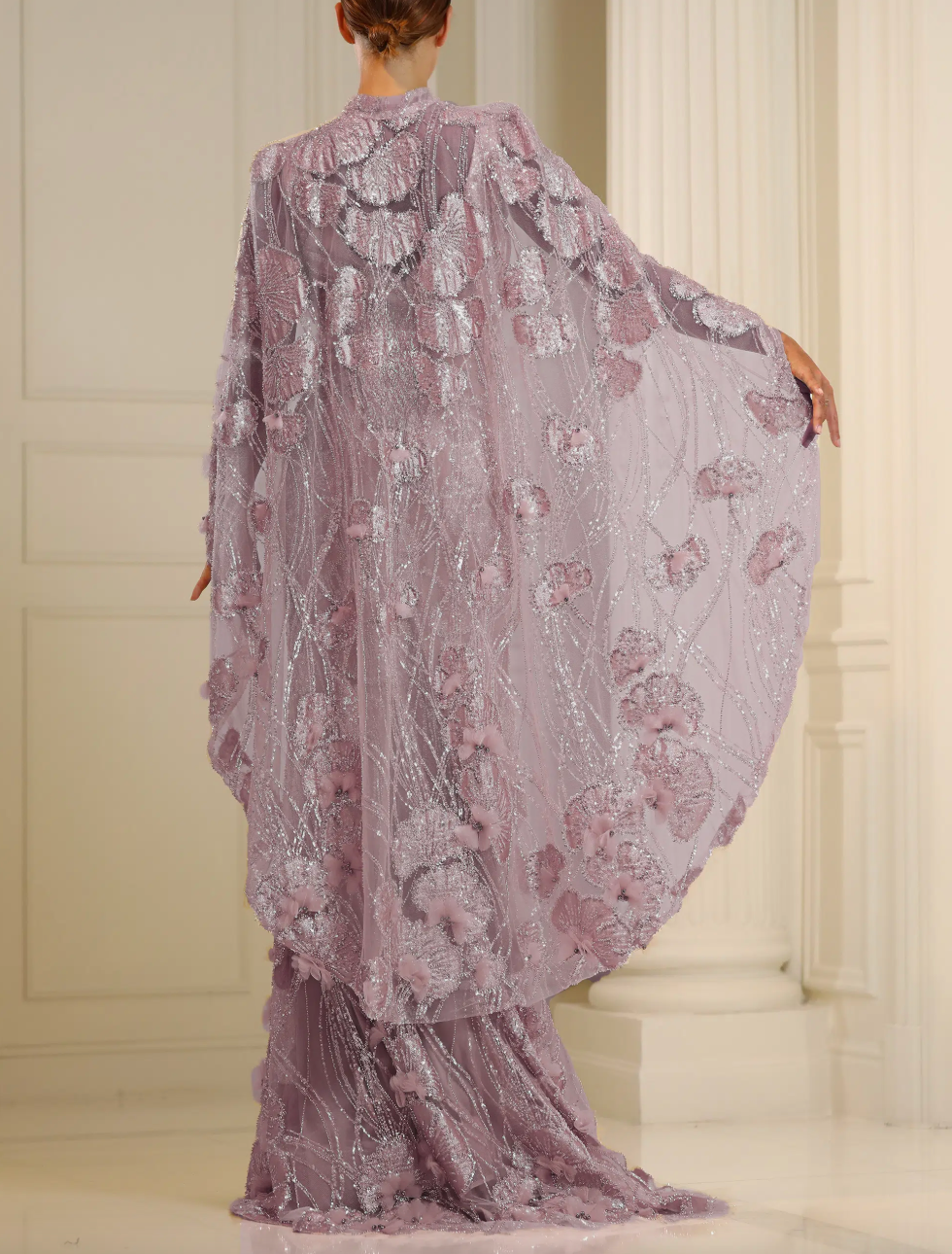 Vestido 3D con capa