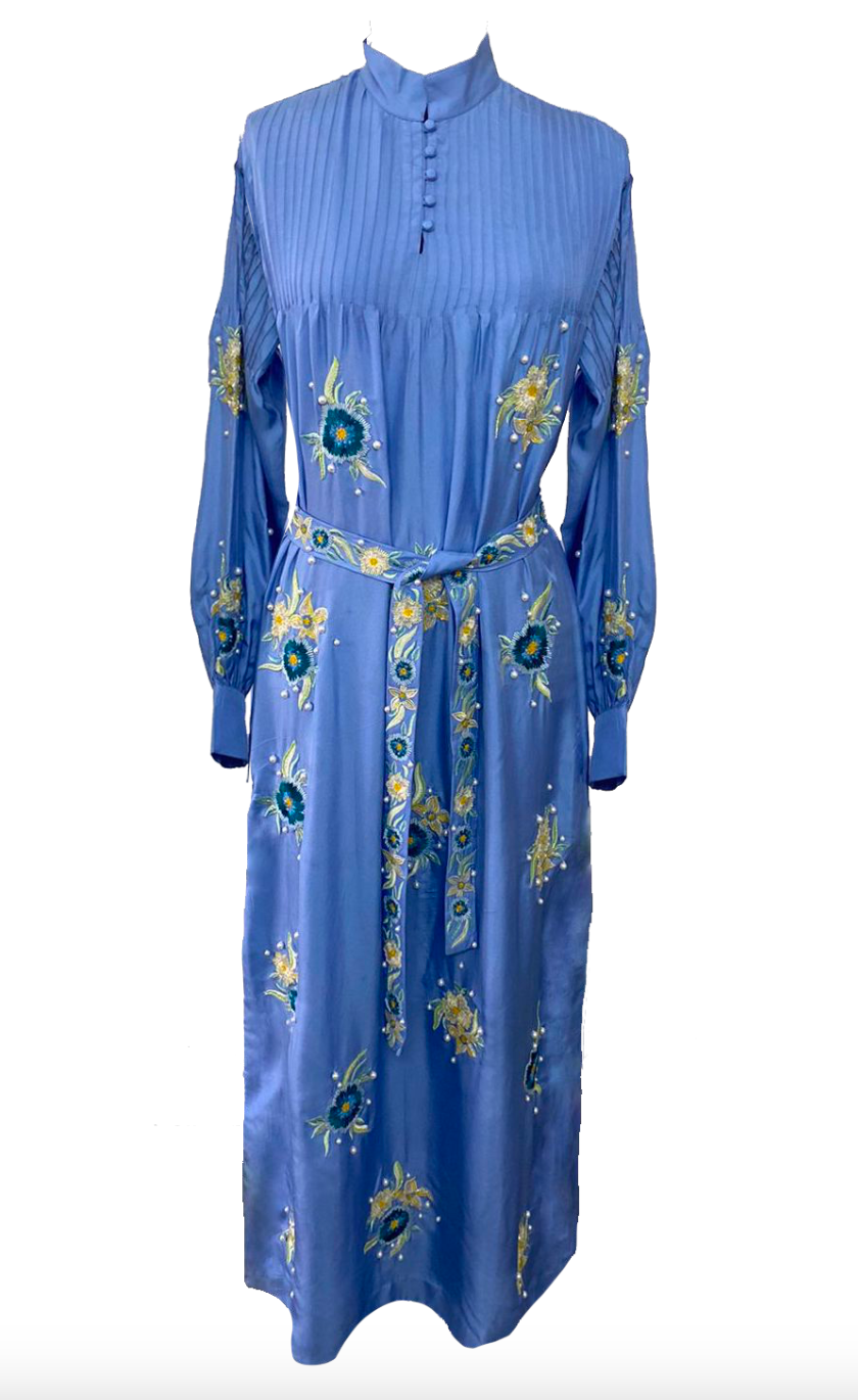 Kaftan cuello mao perlas- XL Lilac