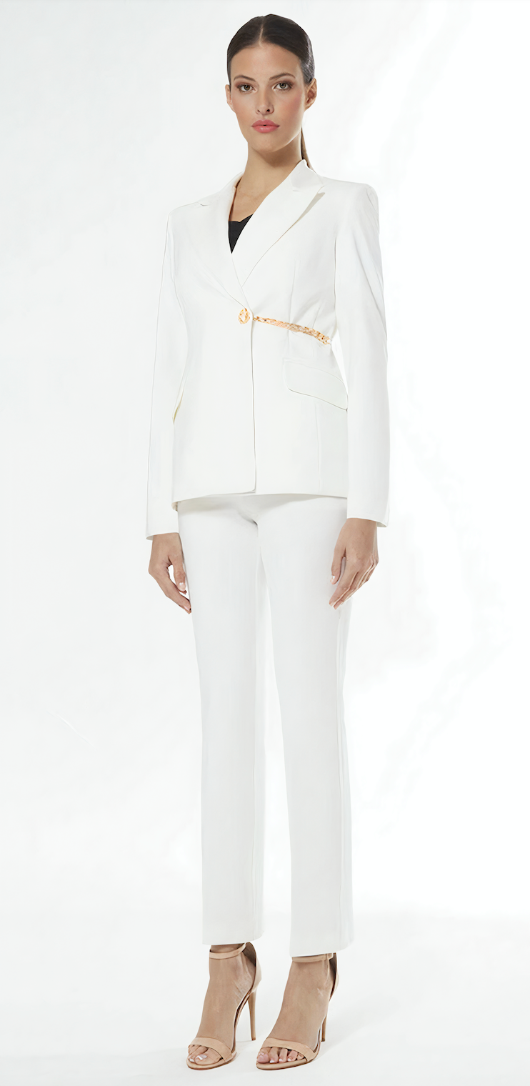 Conj Chaqueta pantalon- 42 Blanco