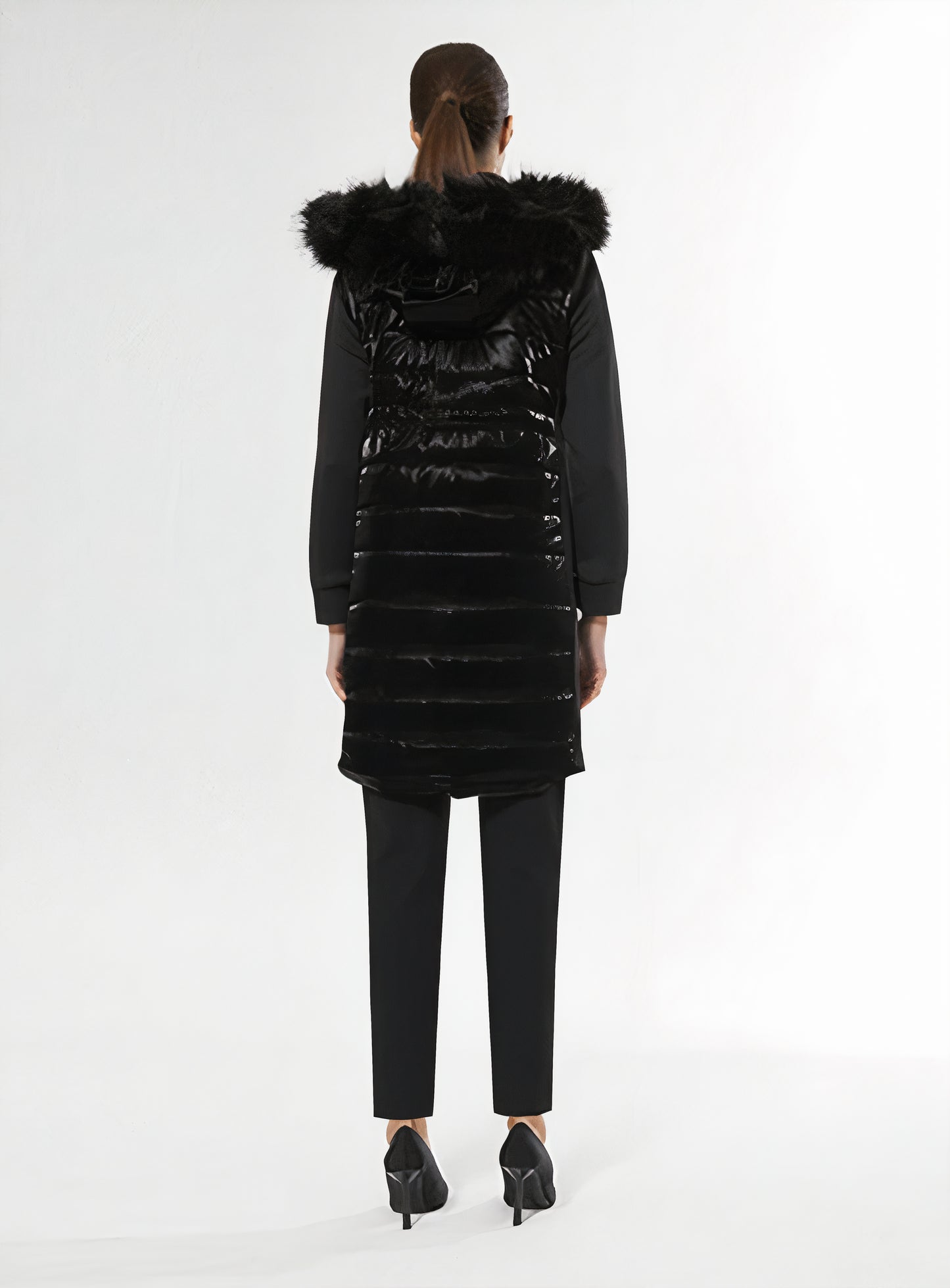 Chaqueta acolchnado largo- 40 Negro