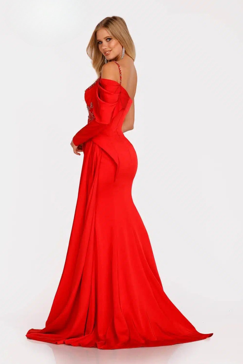 One puffed sleeve- 6 Red