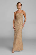 Vestido Strapless Embellished Gown