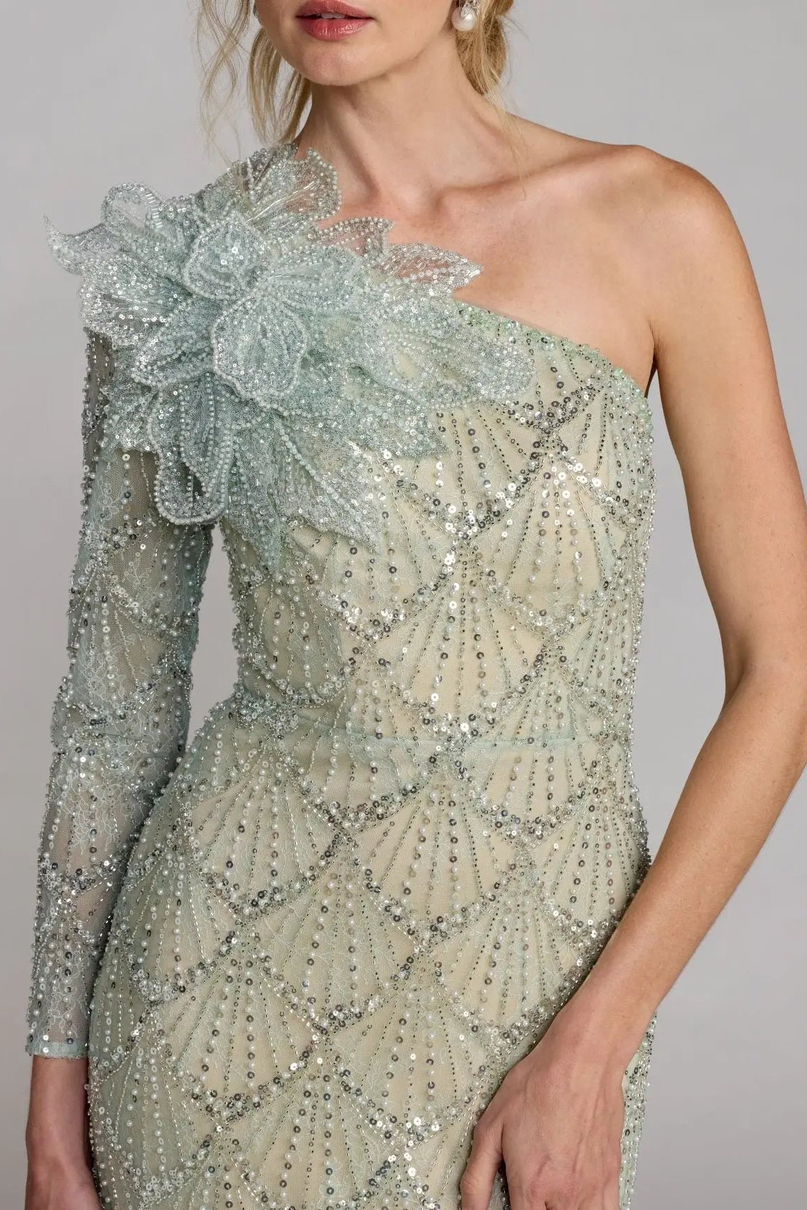 Vestido Menta One Shoulder