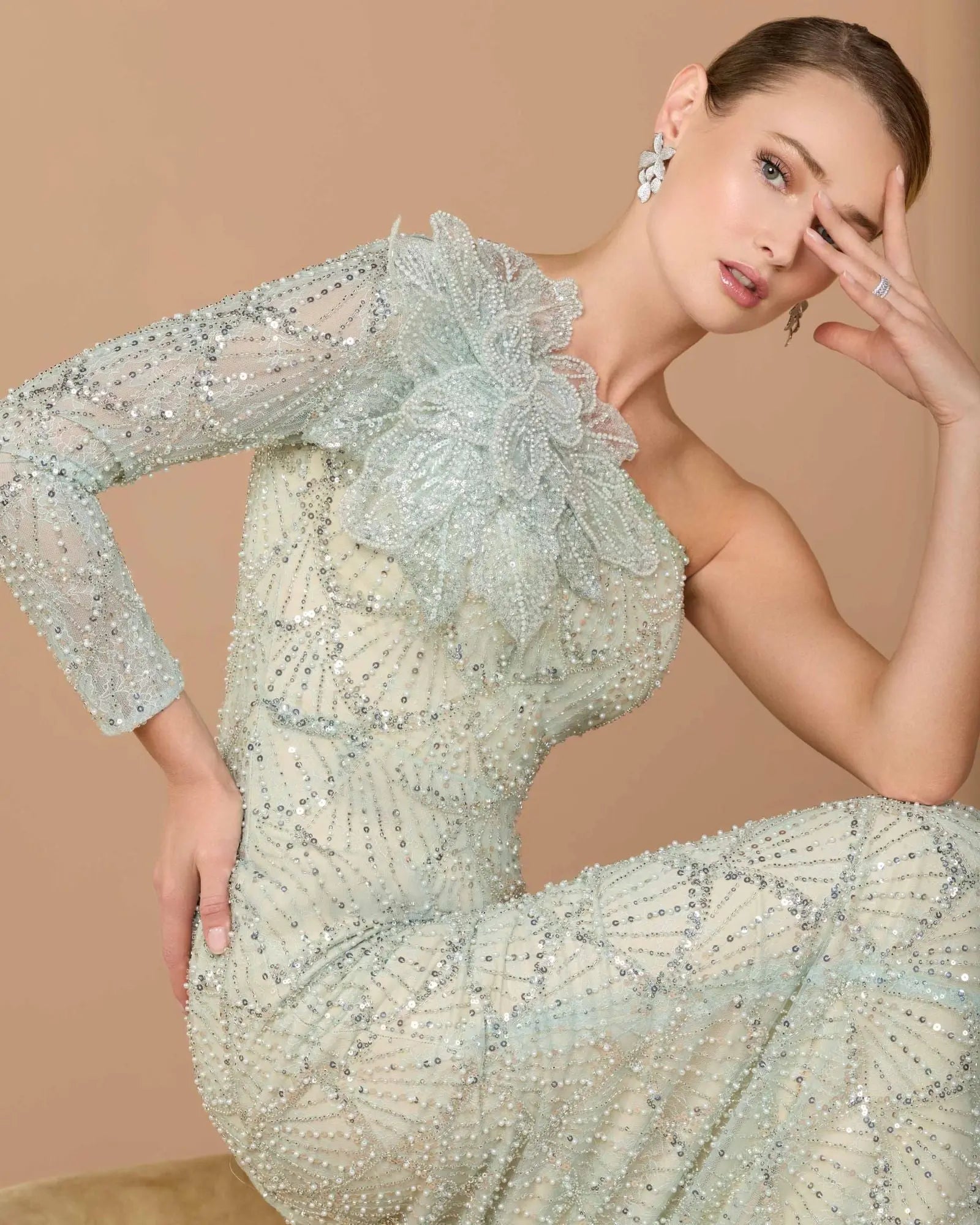 Vestido Menta One Shoulder