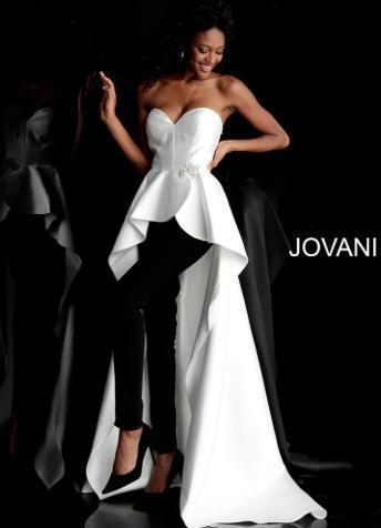 Jumpsuit con sobrefalta razo - 4 blanco - negro