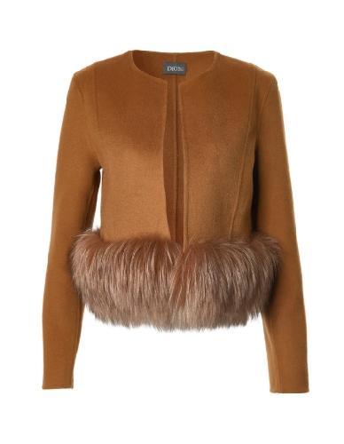 Chaqueta corta lana- S Camello
