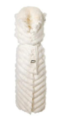 Chaleco seda reversible largo zorro- S Blanco