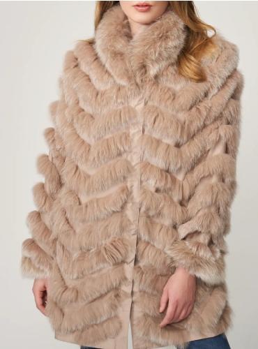 Abrigo seda reversible largo zorro- M Baby blue