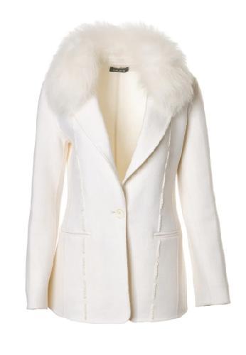Blazer cashmir bordado zorro- M Ivory