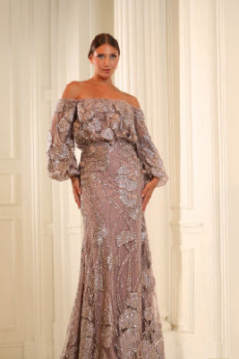Vestido Off shoulder Manga Larga