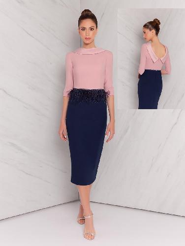 MIDI ROSA/AZUL PLUMAS