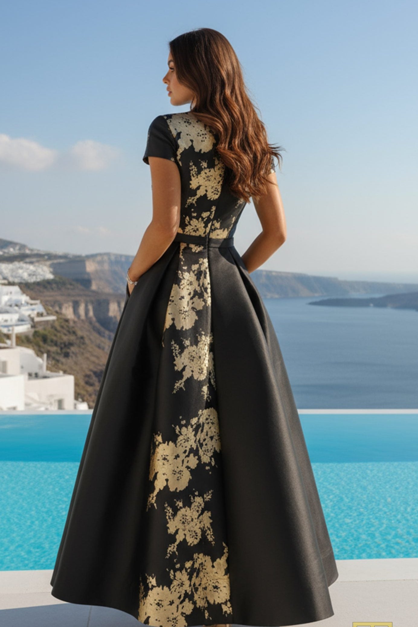 Vestido Mikado Estampado