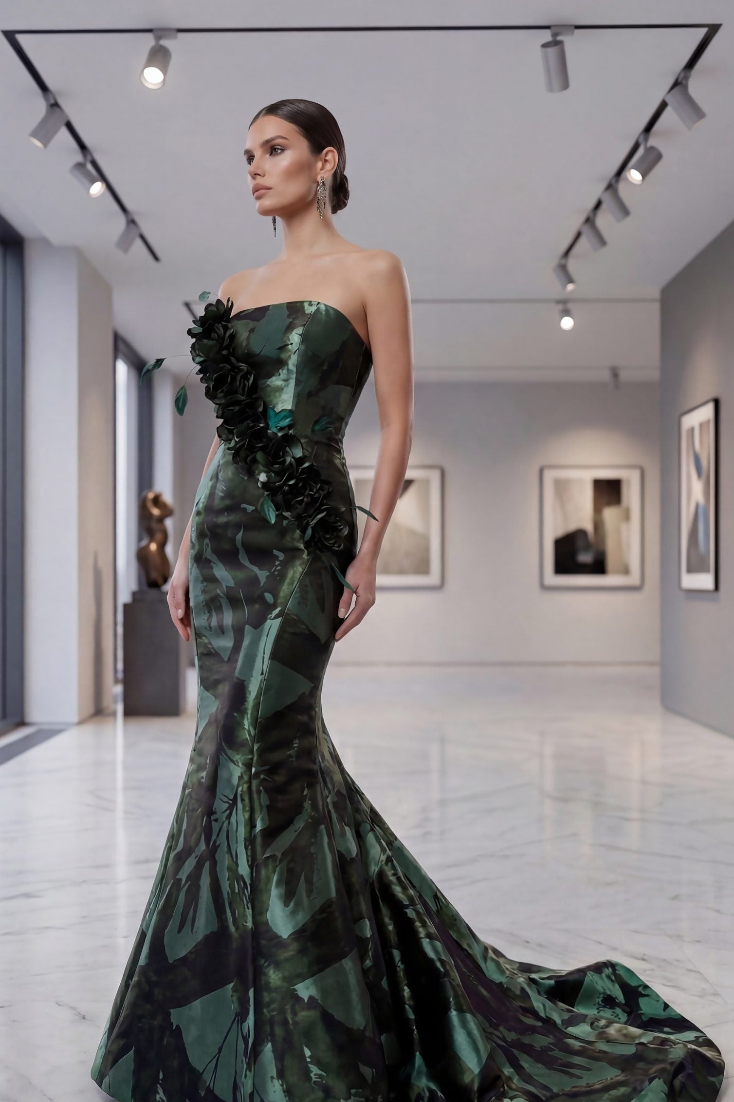 Vestido Sirena C Cuello Recto