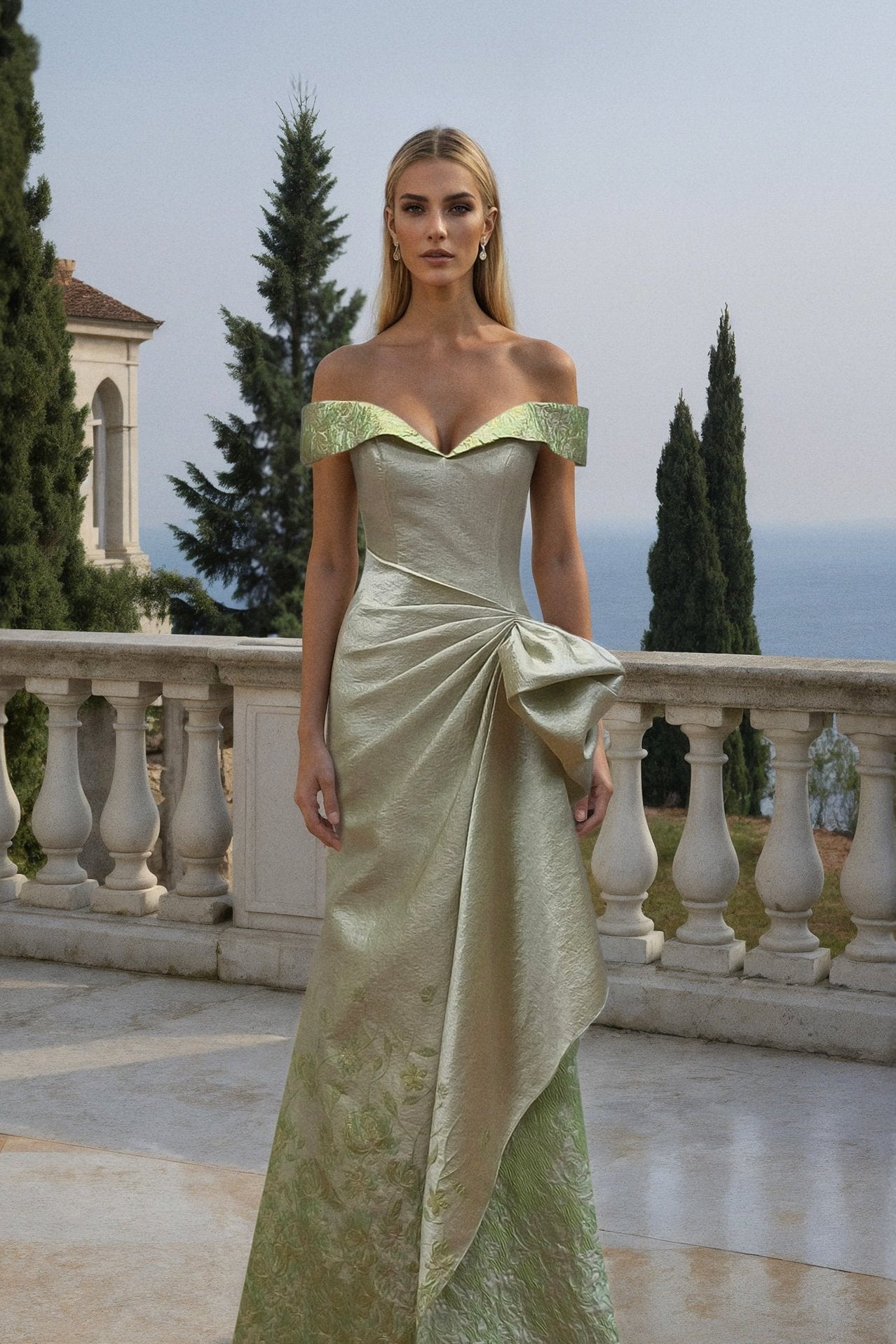 Vestido Columna Off-shoulder