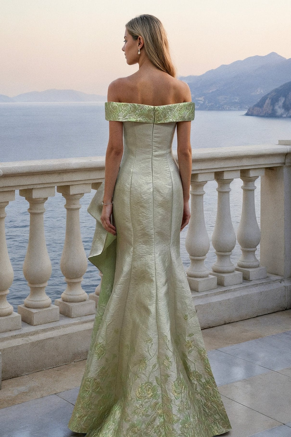 Vestido Columna Off-shoulder