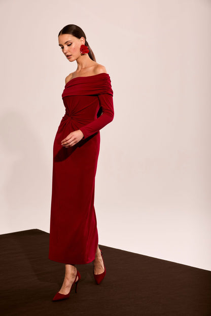 Vestido Largo Off-Shoulder