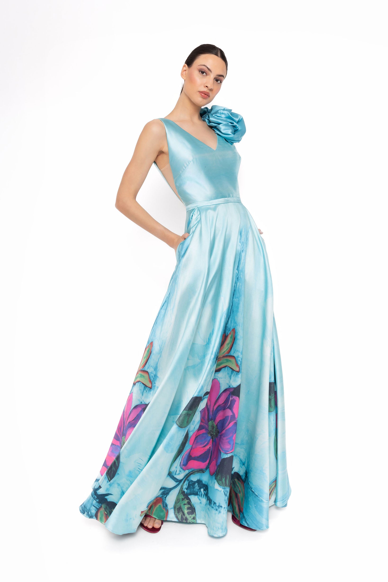 Vestido Mikado Largo