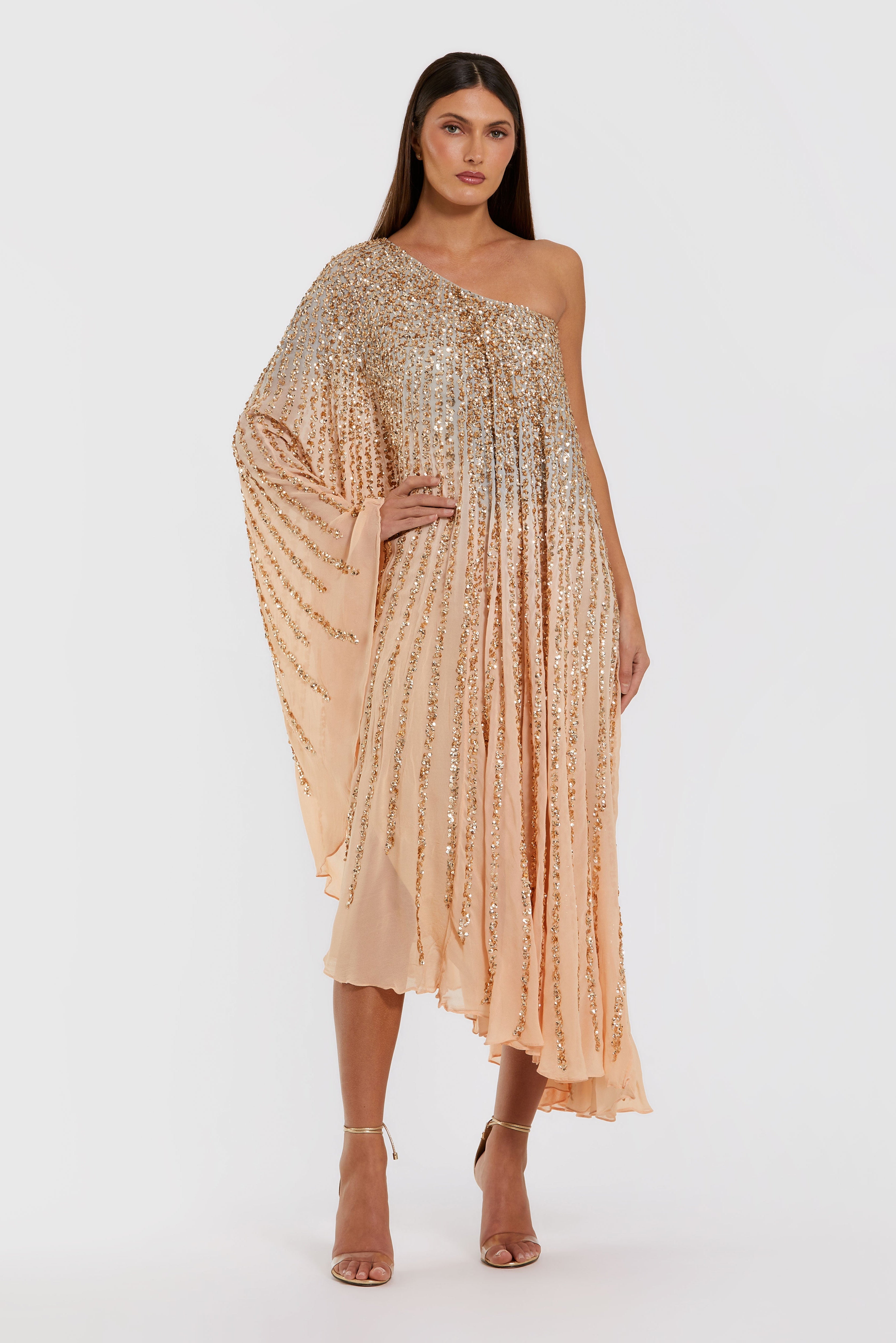 Vestido Kaftan de un hombro