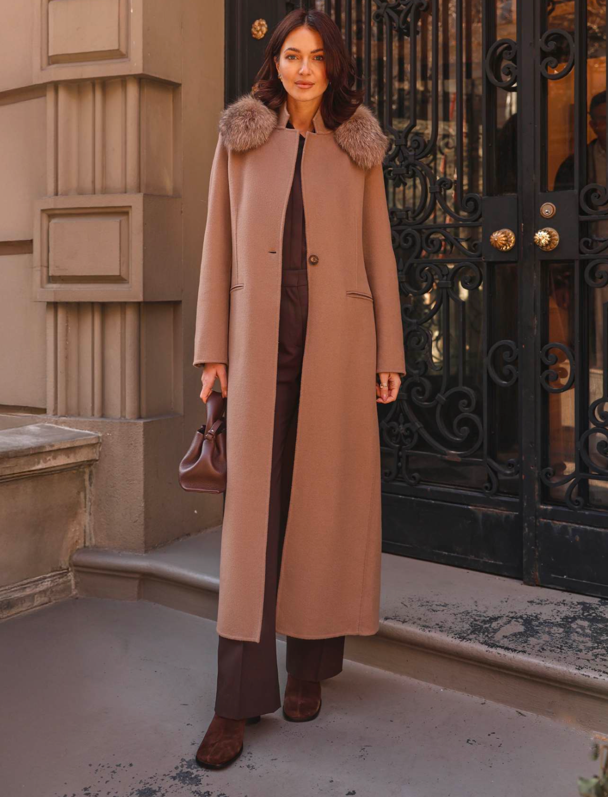 WOOL BLEND LONG TRENCH