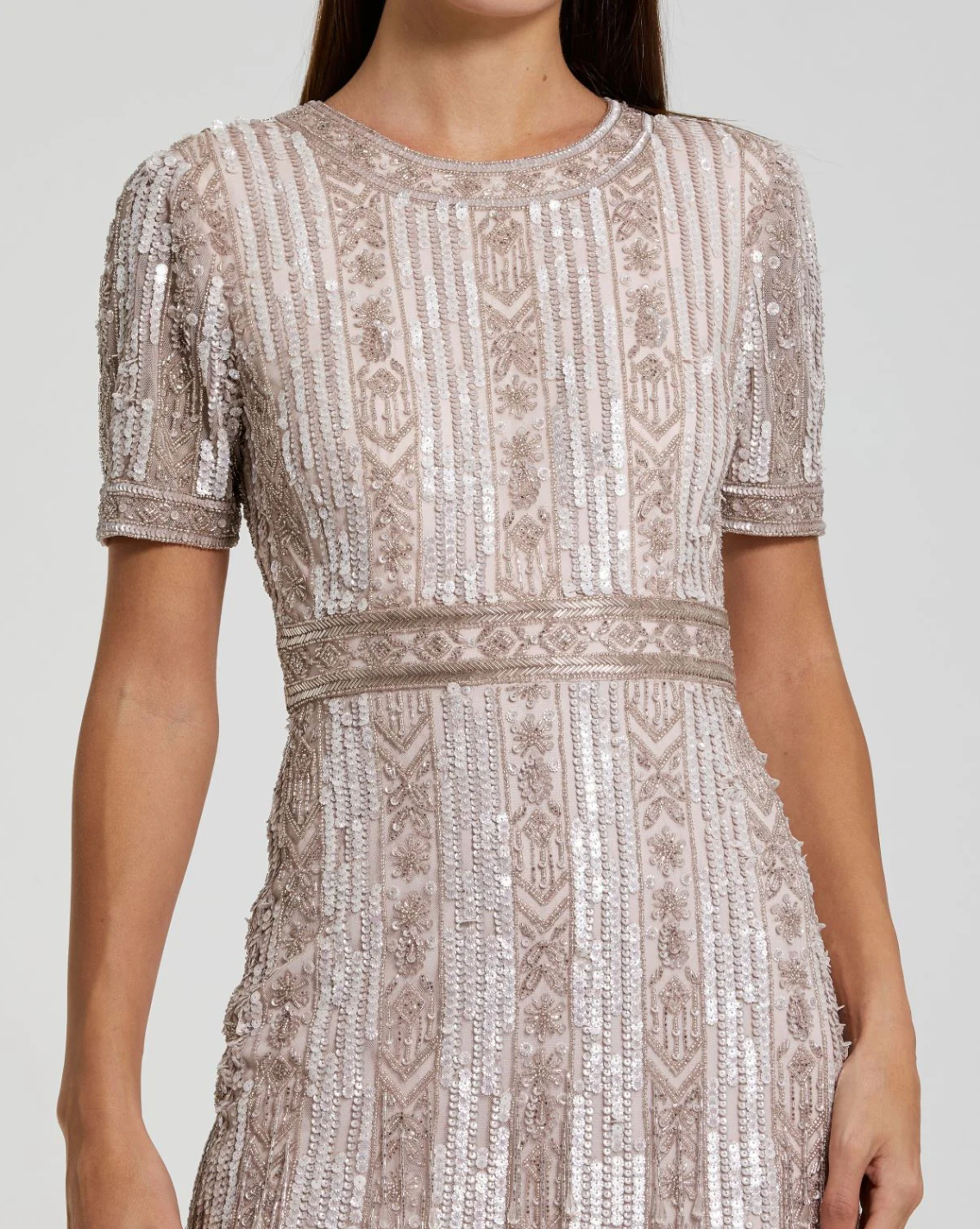 Crystal Fringe Column Dress