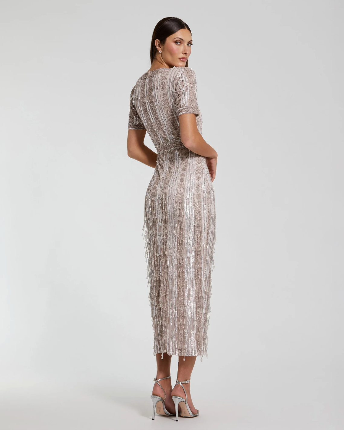 Crystal Fringe Column Dress