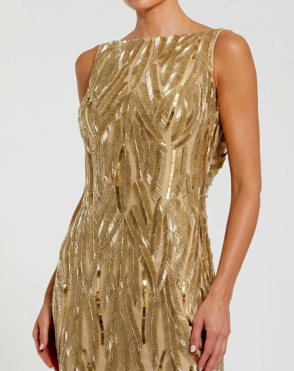 Sleeveless High Neck Fitted Gown