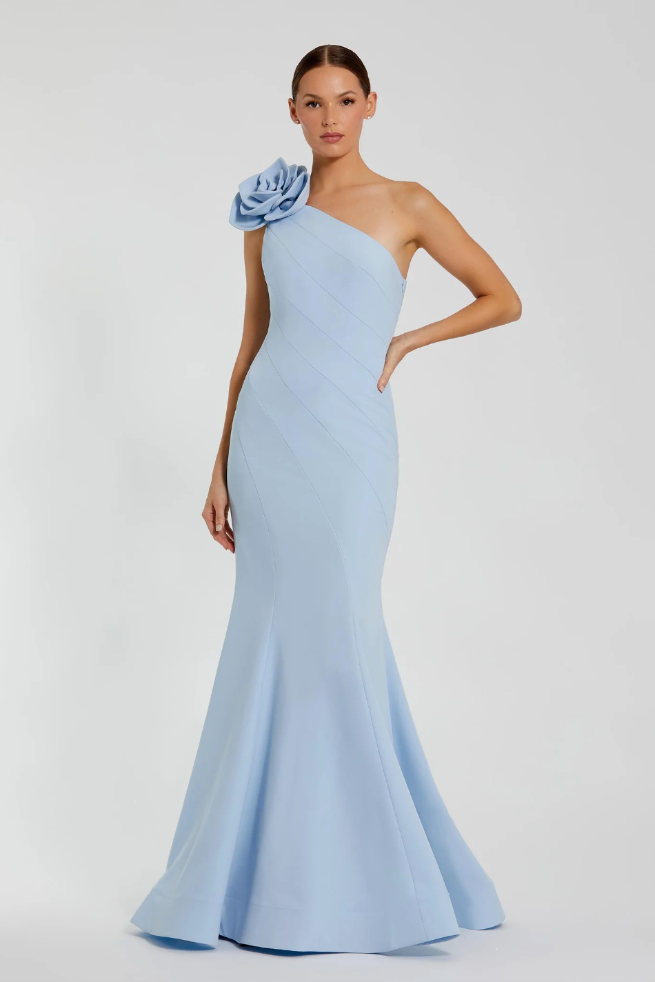 Mermaid Baby Blue Flower Gown