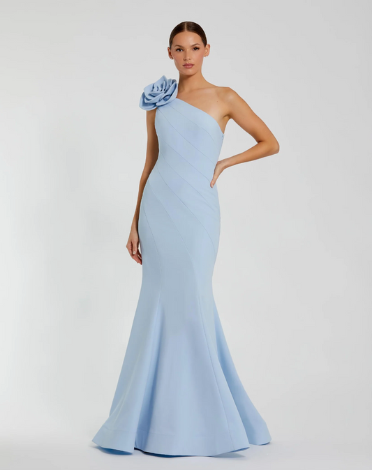 Mermaid Baby Blue Flower Gown