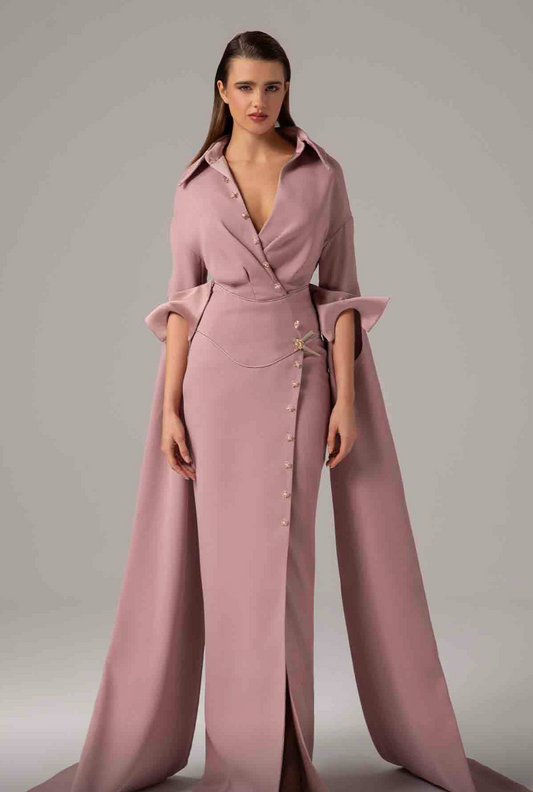 Long Sleeve Buttoned Dress