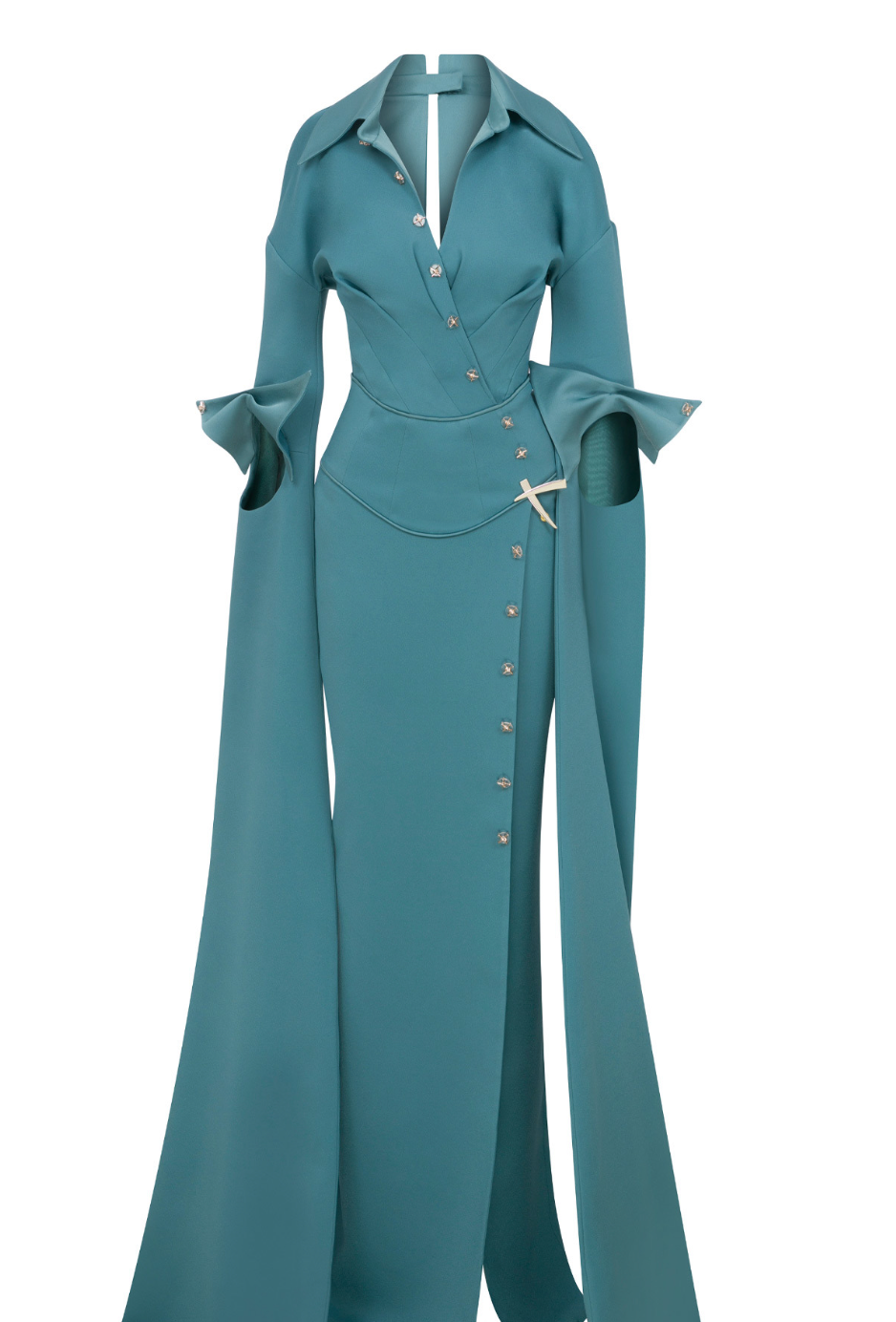 Long Sleeve Buttoned Dress