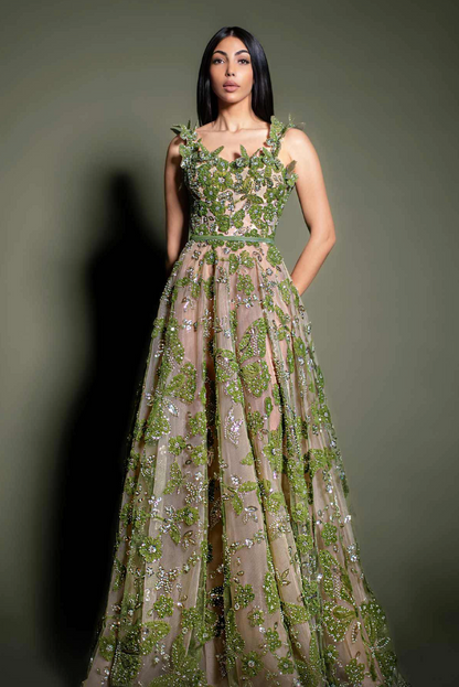 Embellished Green Dress