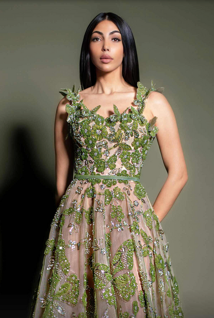 Embellished Green Dress