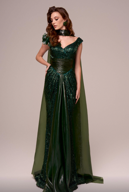 Green Full Sequin Dress