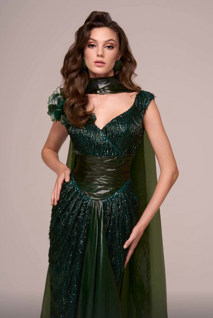 Green Full Sequin Dress