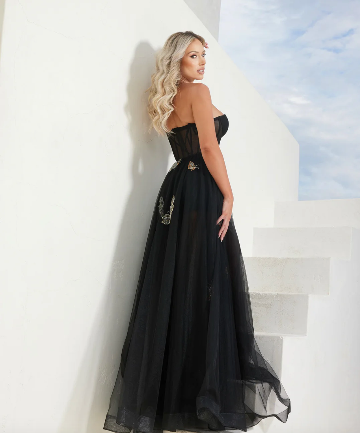 3D Butterfly skirt-2 Negro