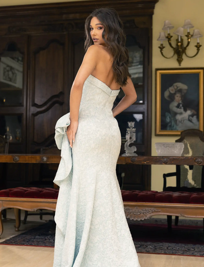 Strapless straight Neck-2 Powder blue