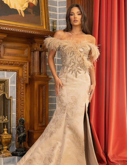 Jacquard off Shoulder- 14 Stone