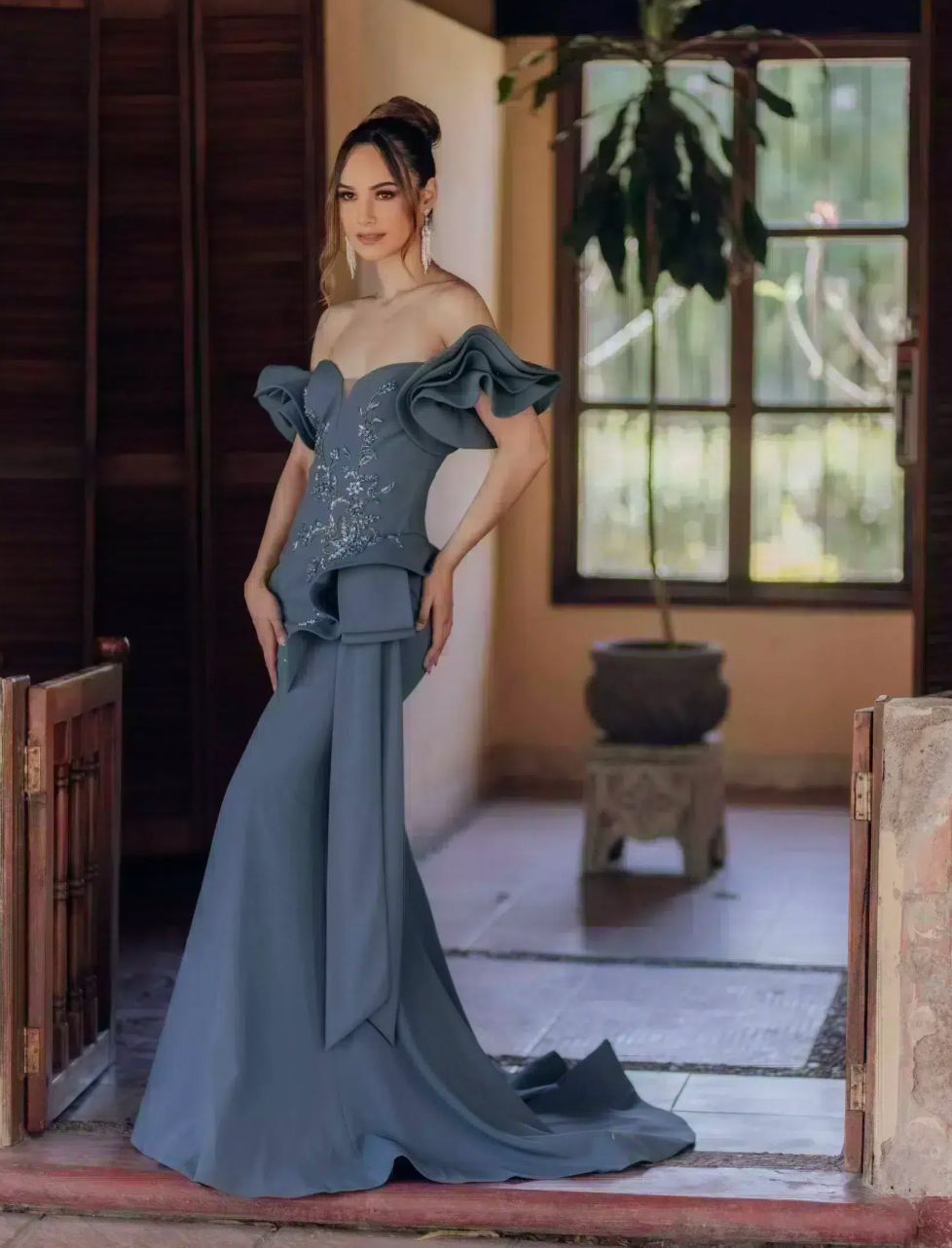 Pleated Top drape- 10 Denim