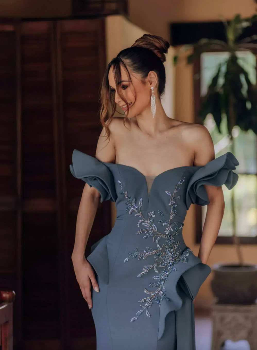 Pleated Top drape- 10 Denim