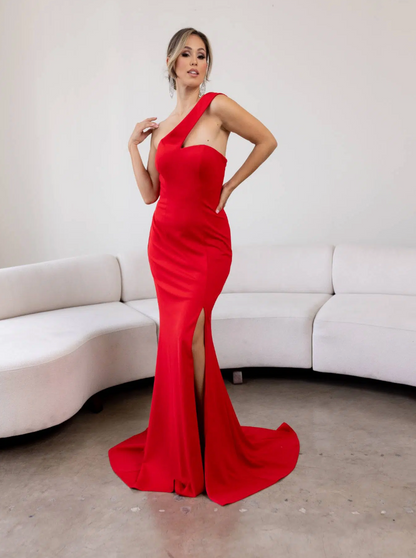 Sculpted Neckline- 10 Red