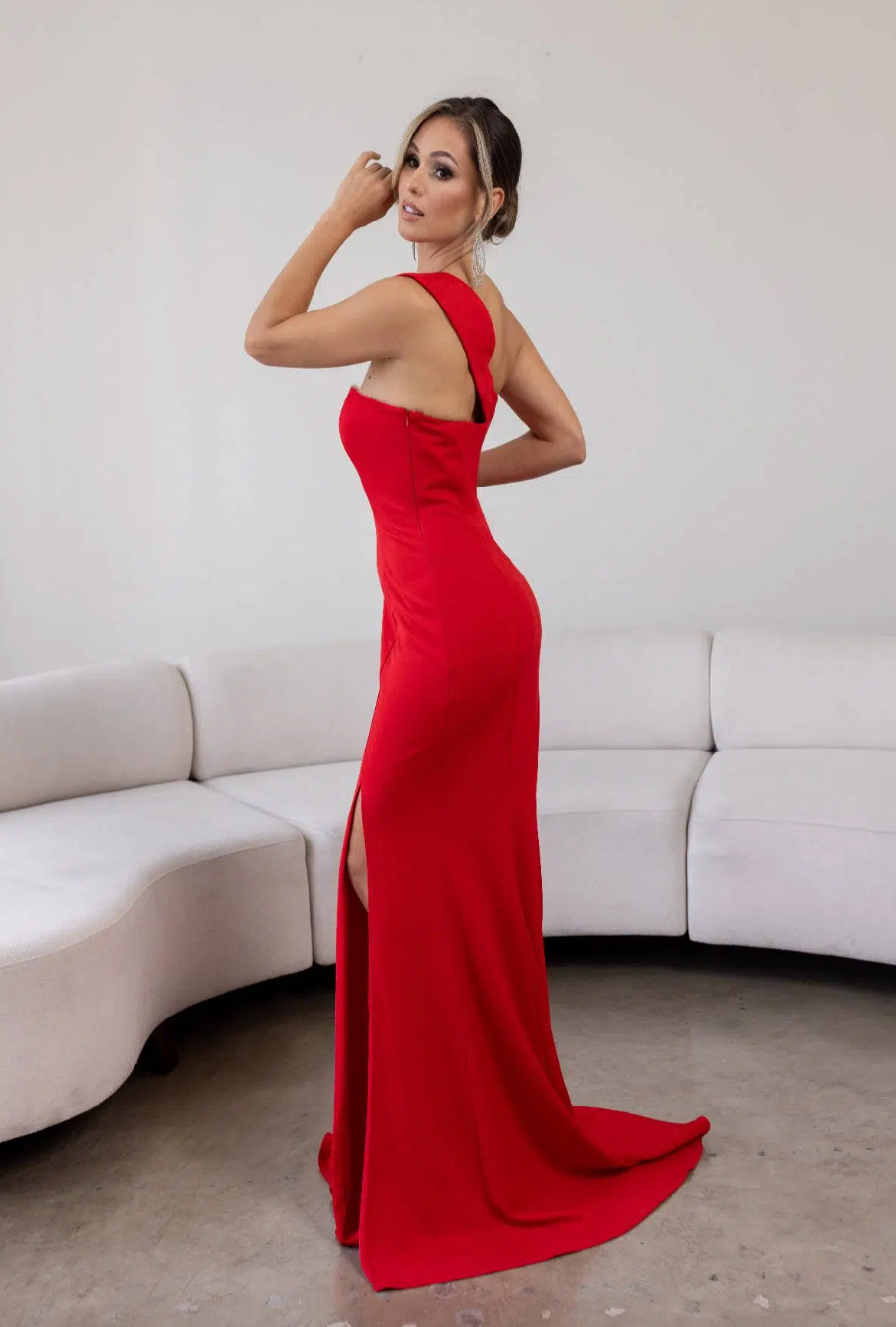 Sculpted Neckline- 10 Red