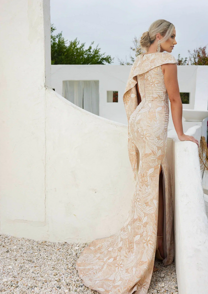 Off Shoulder Caplet-10 Champagne