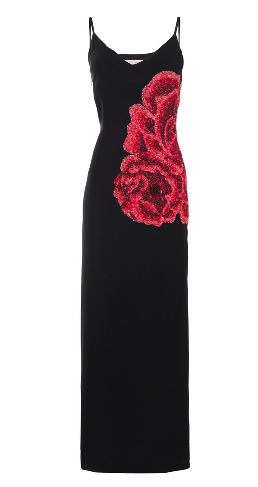 Tirantes seda guresa bordado- L Negro