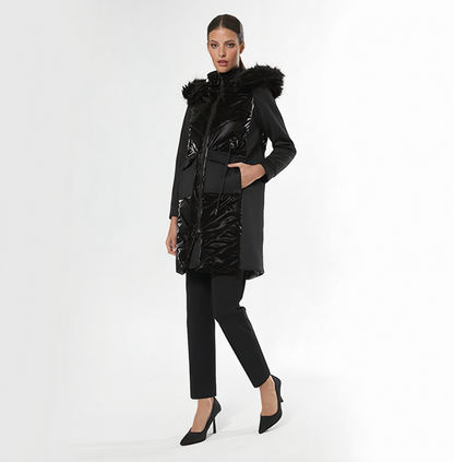 Chaqueta acolchnado largo- 40 Negro