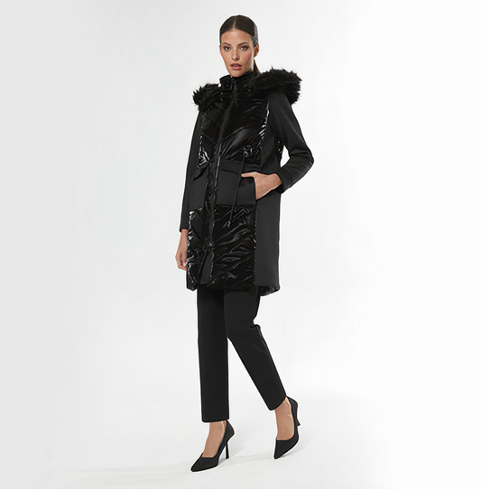 Chaqueta acolchnado largo- 40 Negro