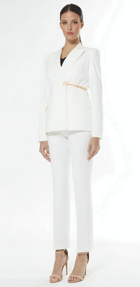 Conj Chaqueta pantalon- 42 Blanco