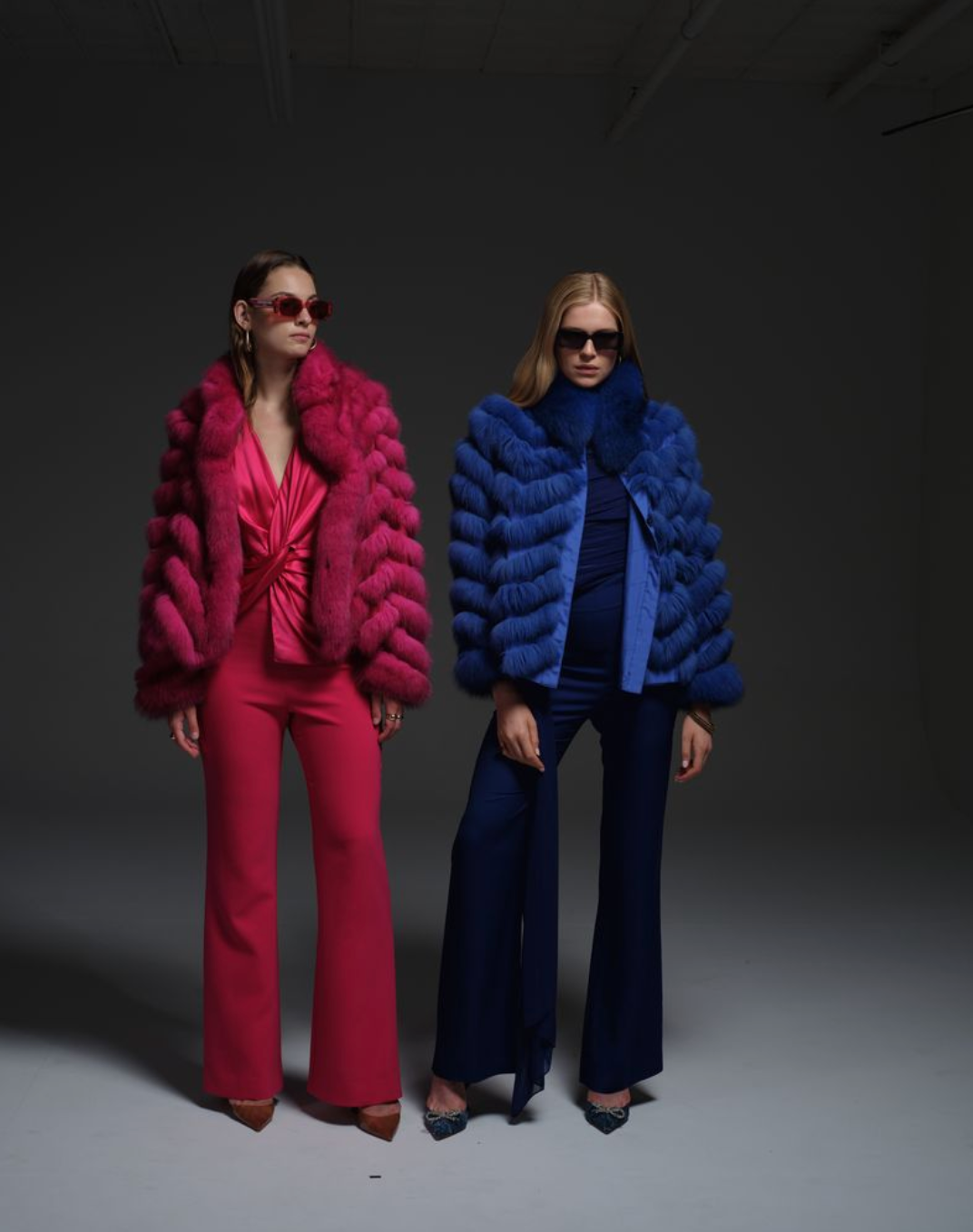 Abrigo seda reversible cadera zorro- S Cyan Deep Water